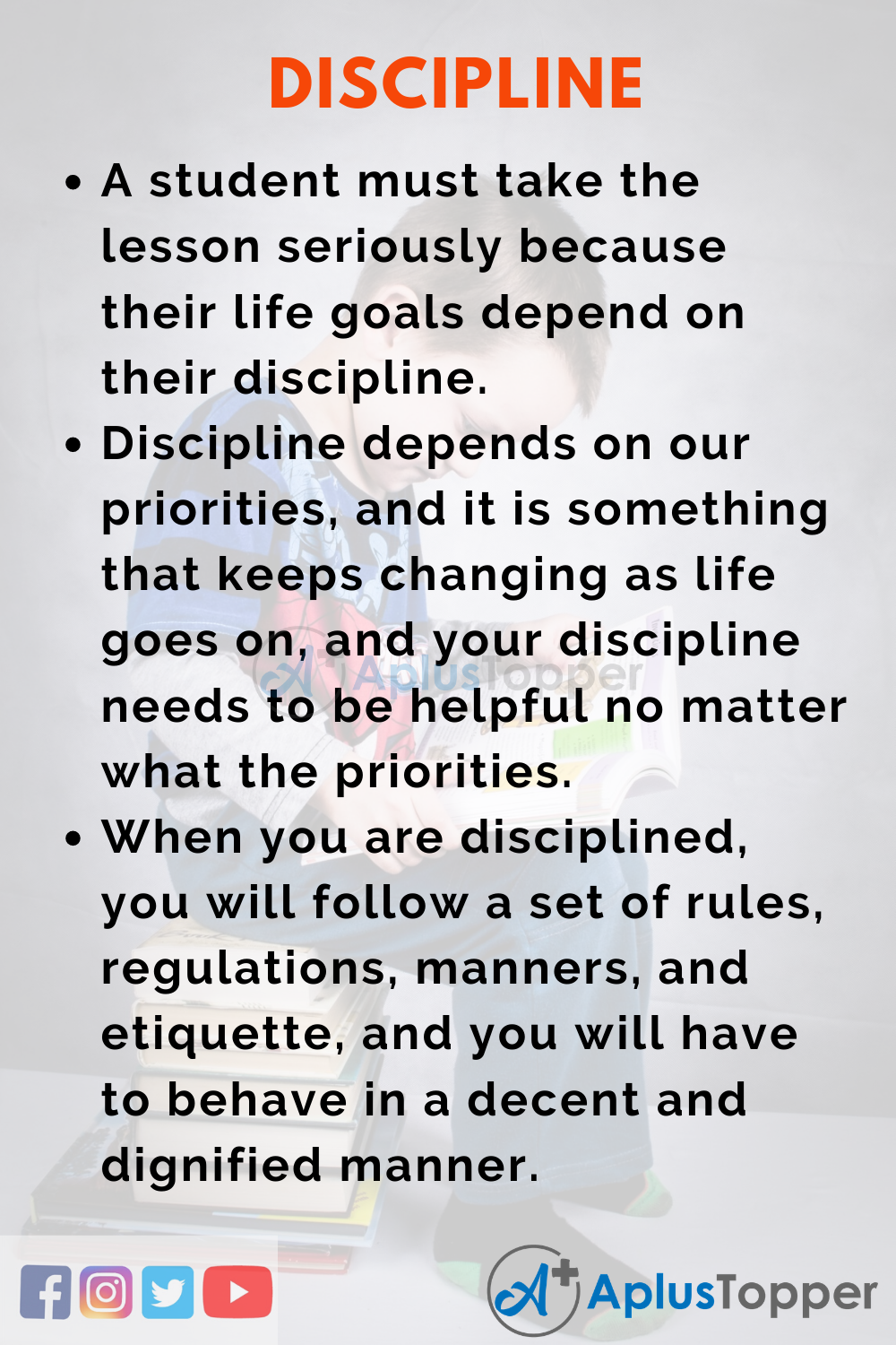 10 Lines on Discipline for Higher Class Students