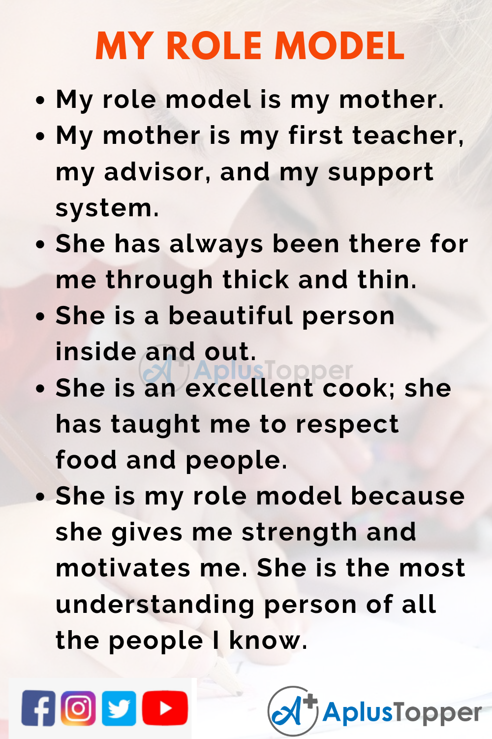 10 Lines On My Role Model For Students And Children In English A Plus Topper