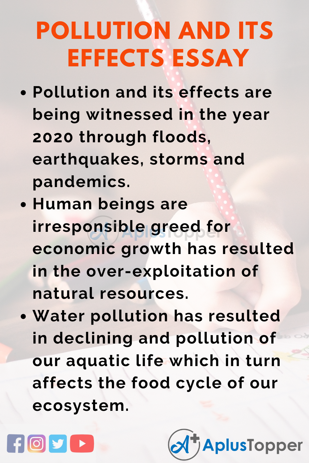 essay on pollution english for class 8
