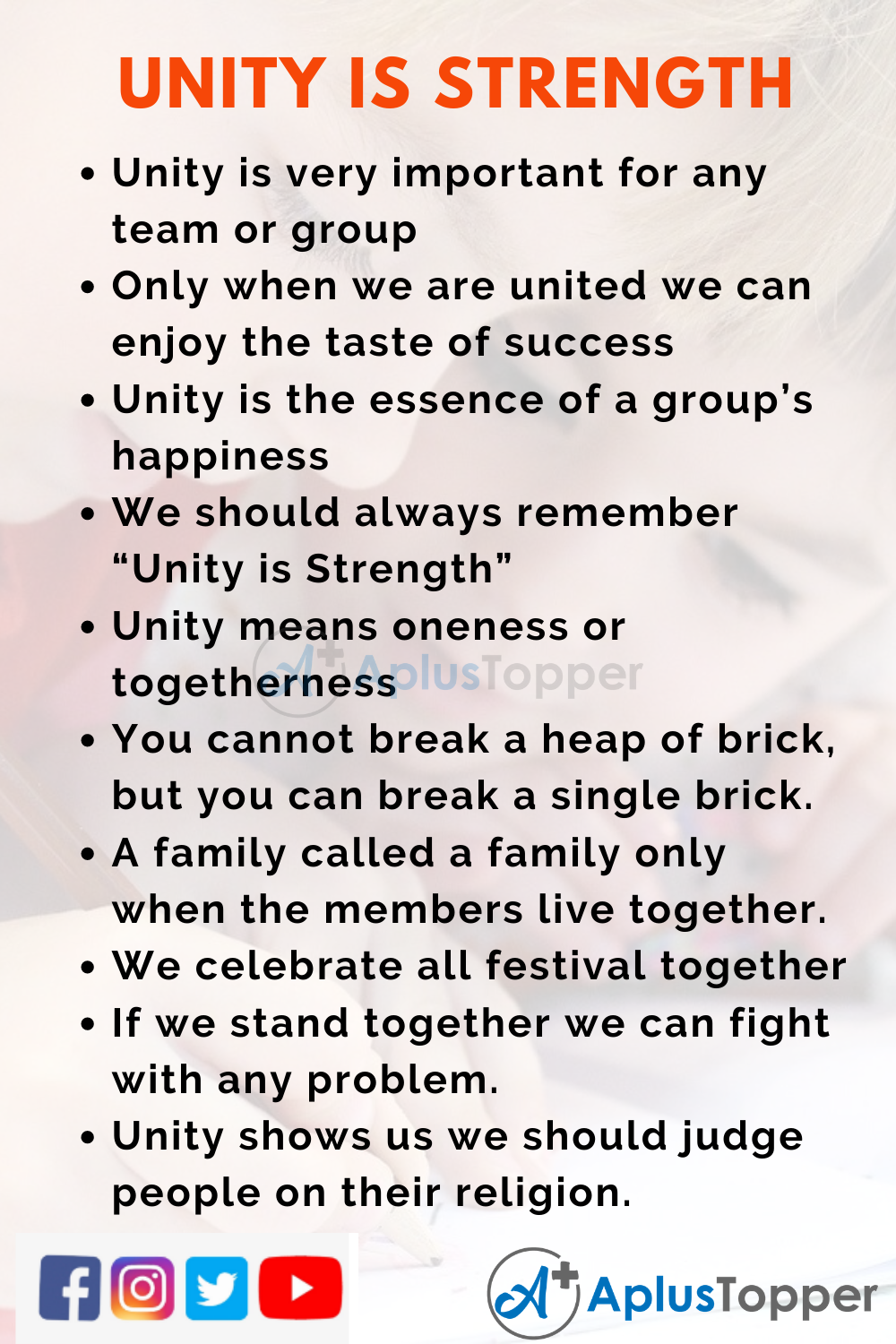importance of unity essay