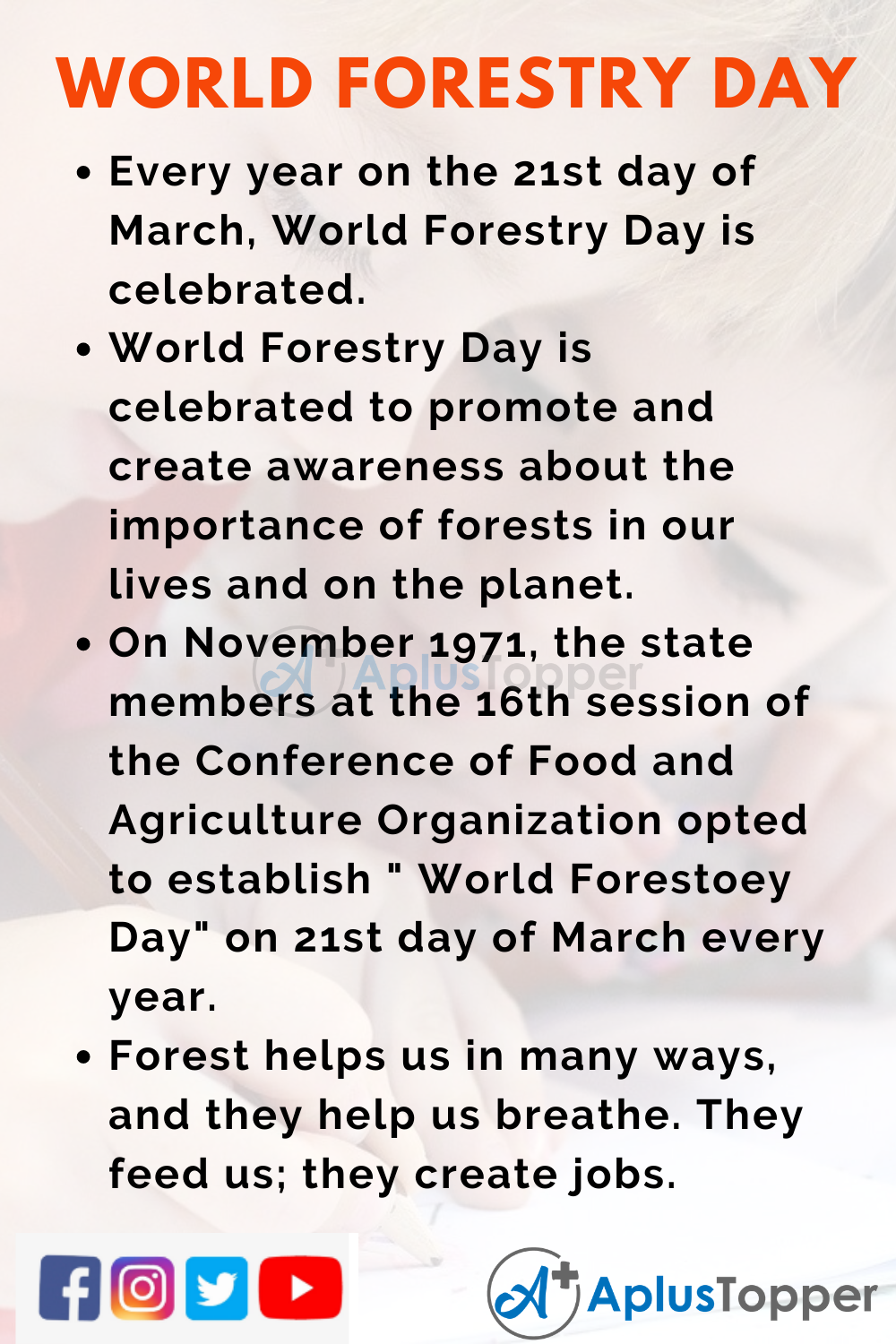 essay on world forest day