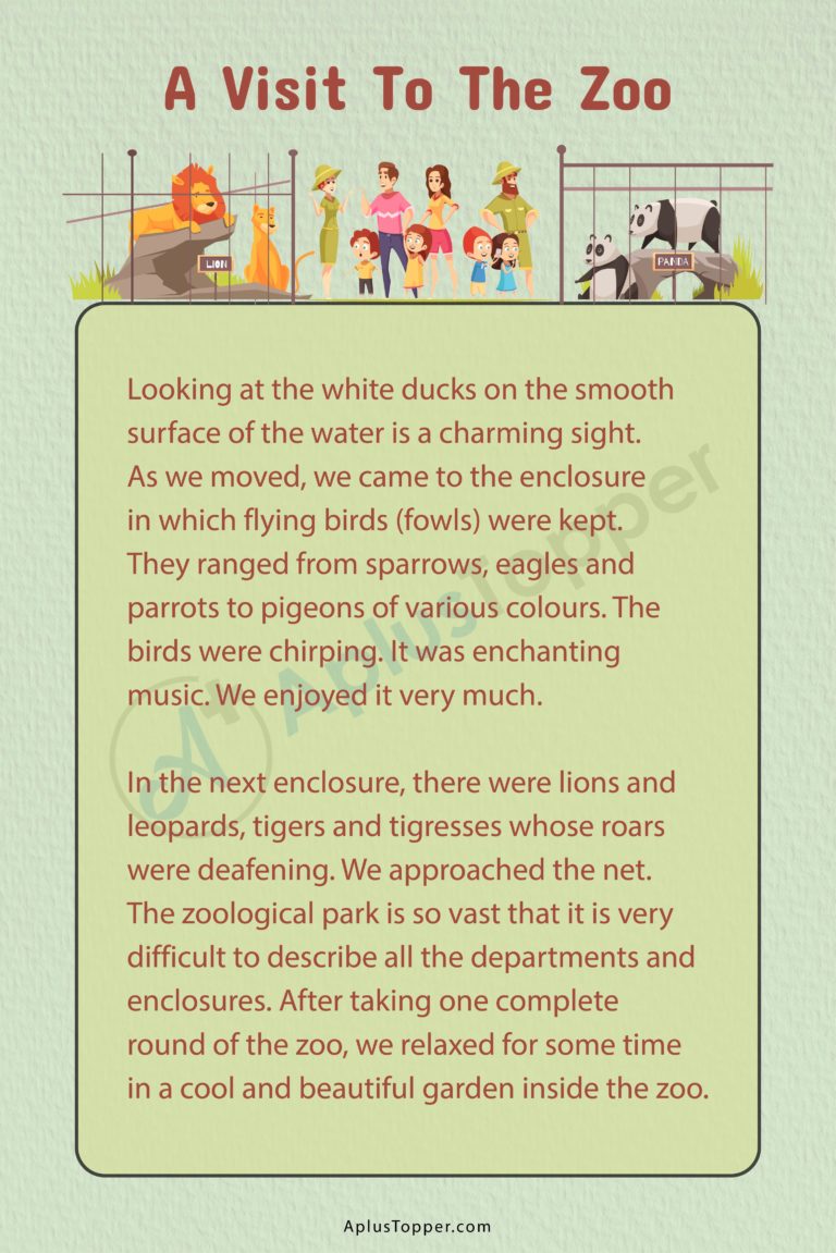 essay on visit to a zoo for class 1