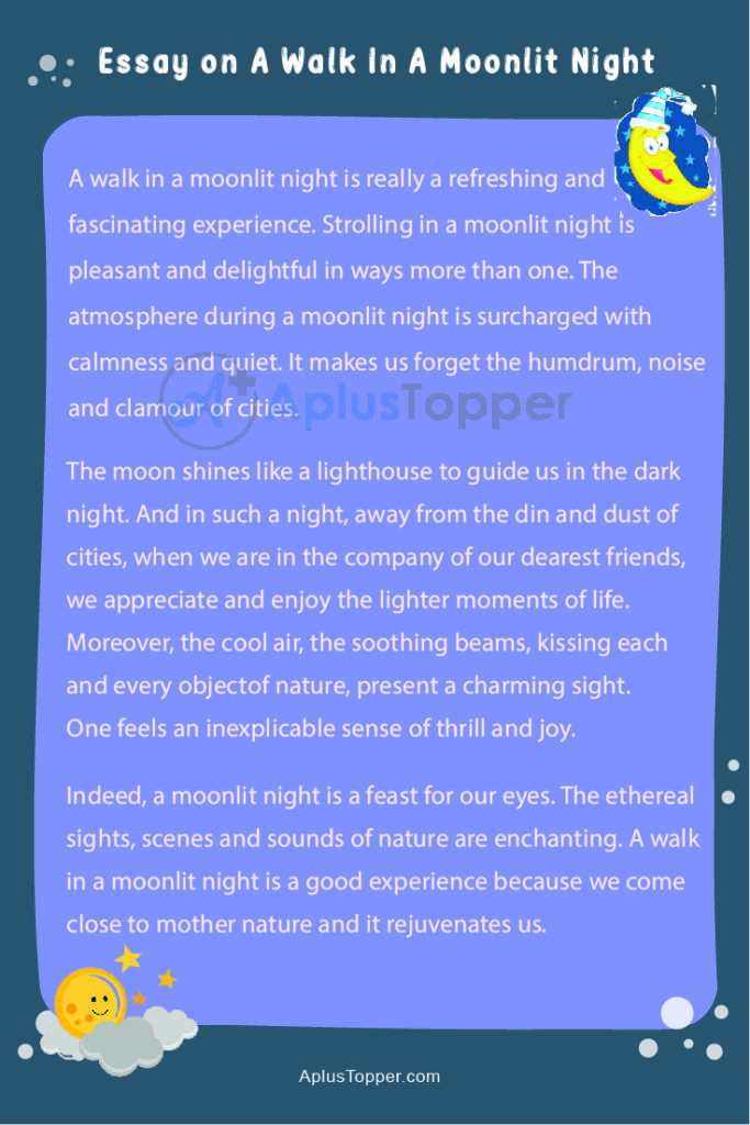 descriptive essay on moonlit night