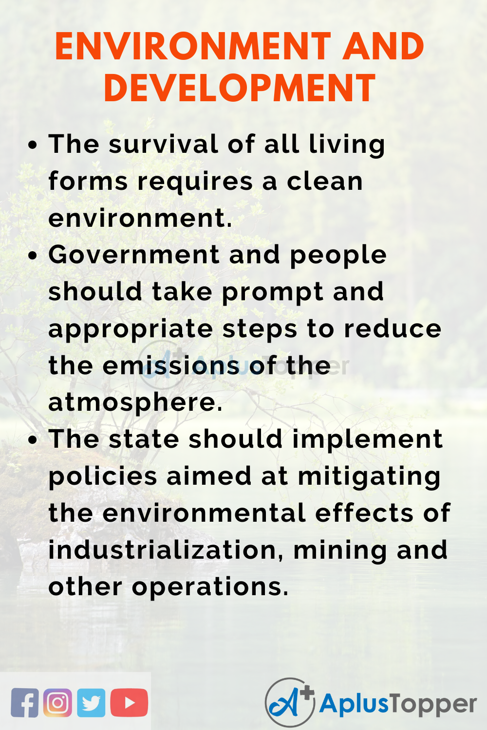 write an essay on environment vs development