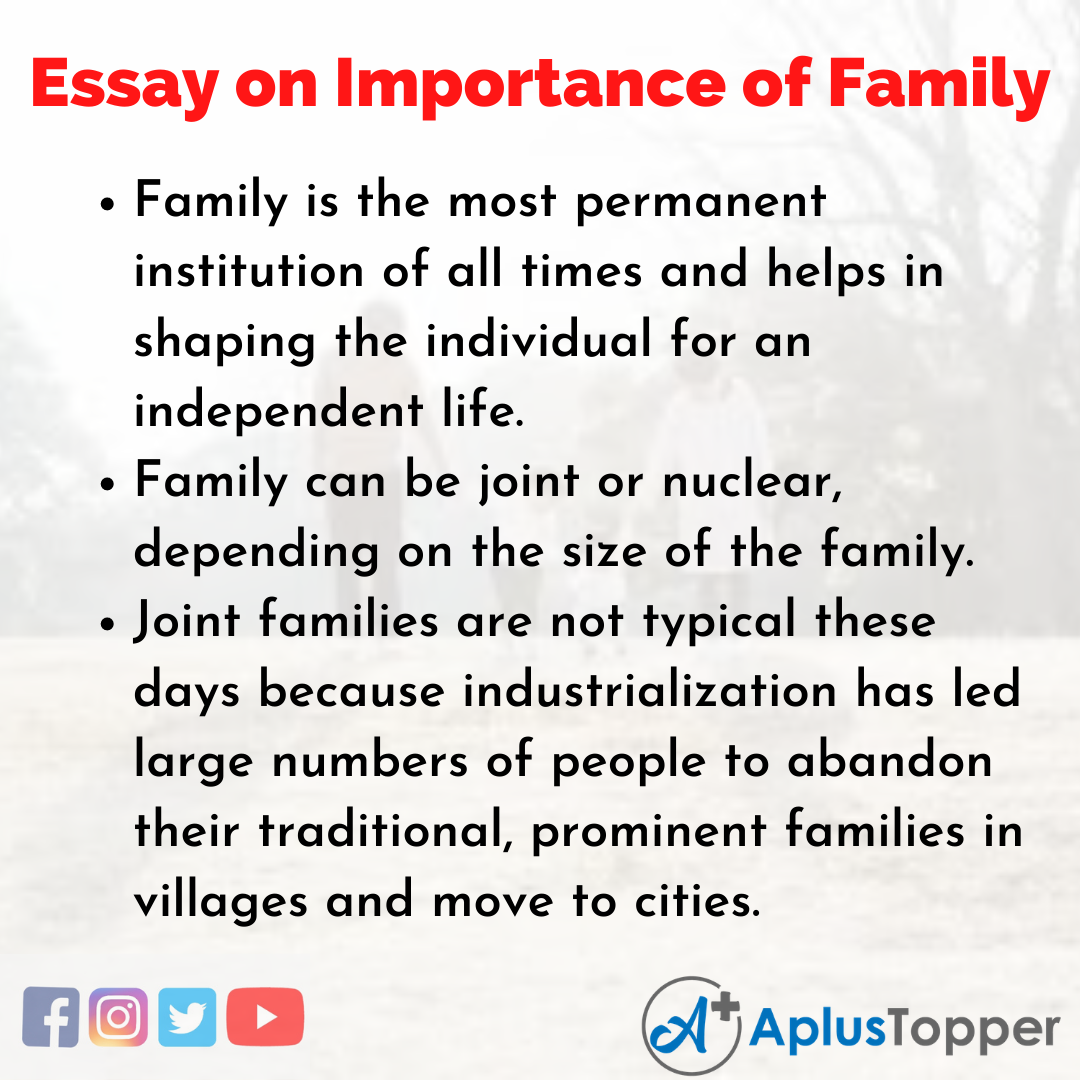 write an essay of a family