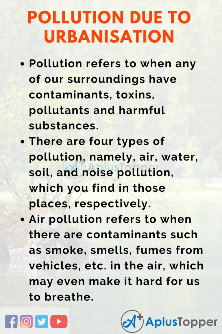 pollution due to urbanization essay with outline