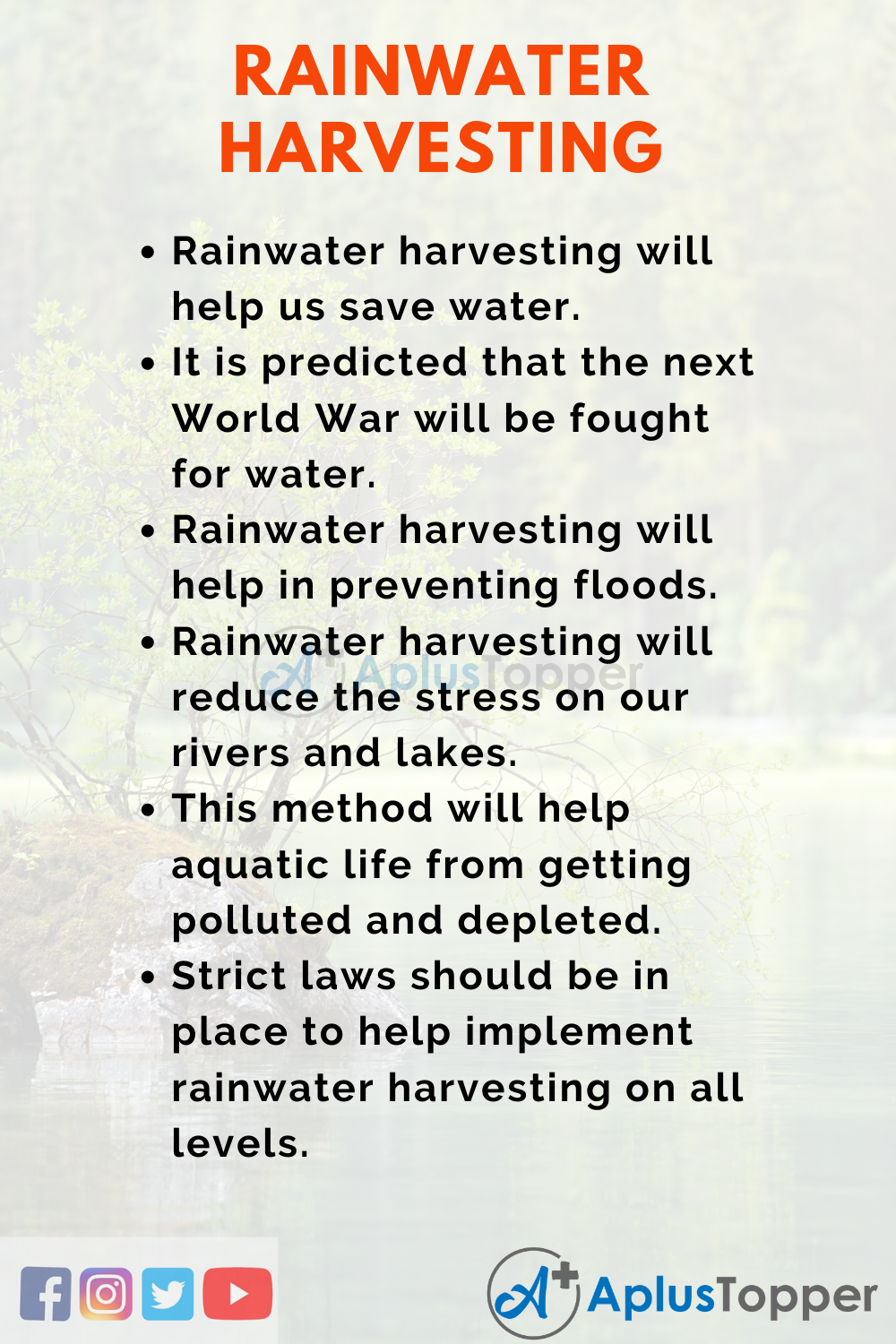 essay about importance of rainwater