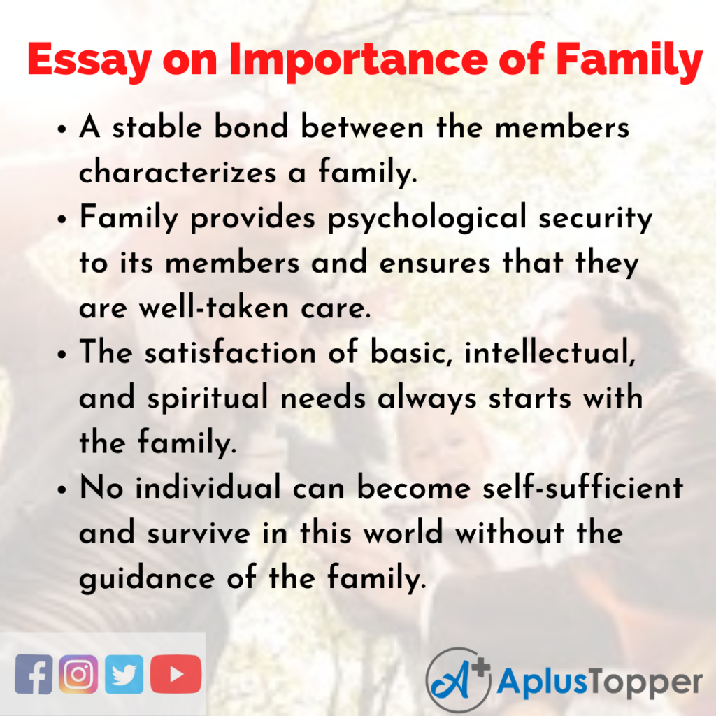 essay on importance of family in your life