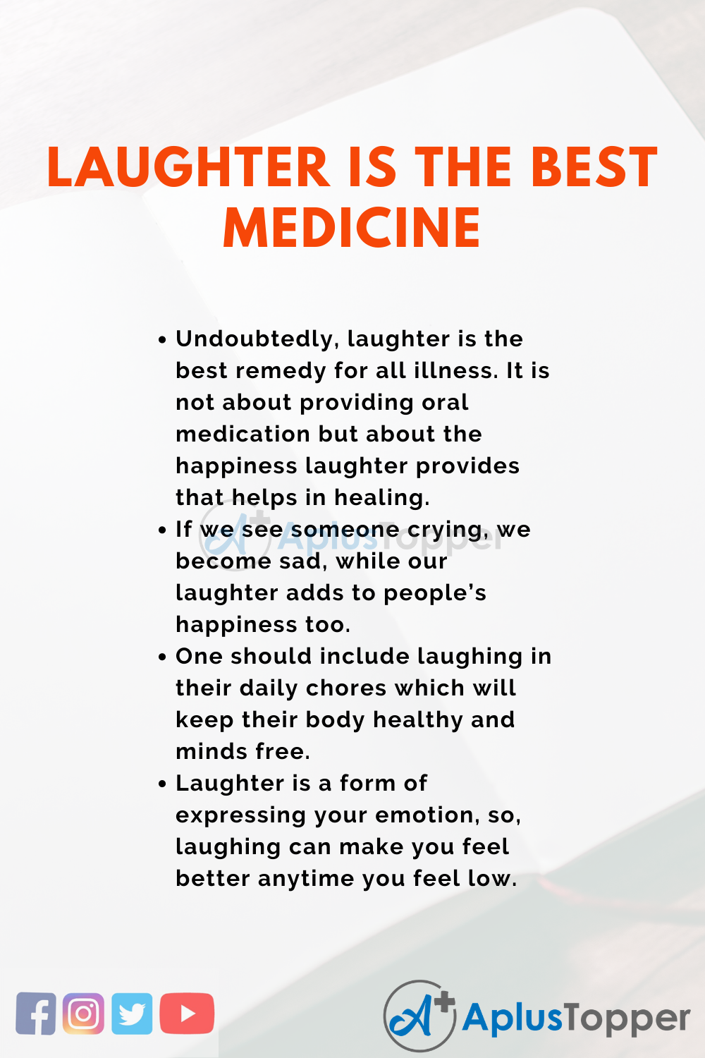 speech on topic laughter is the best medicine