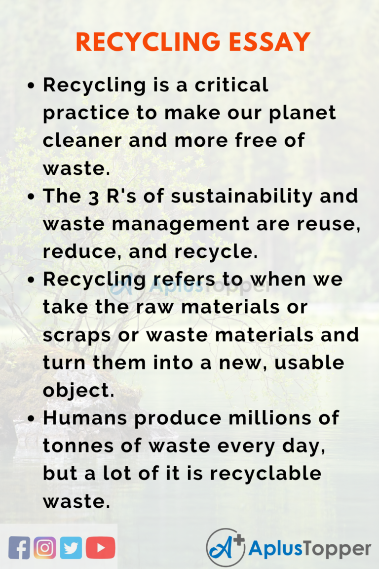 importance of recycling short essay