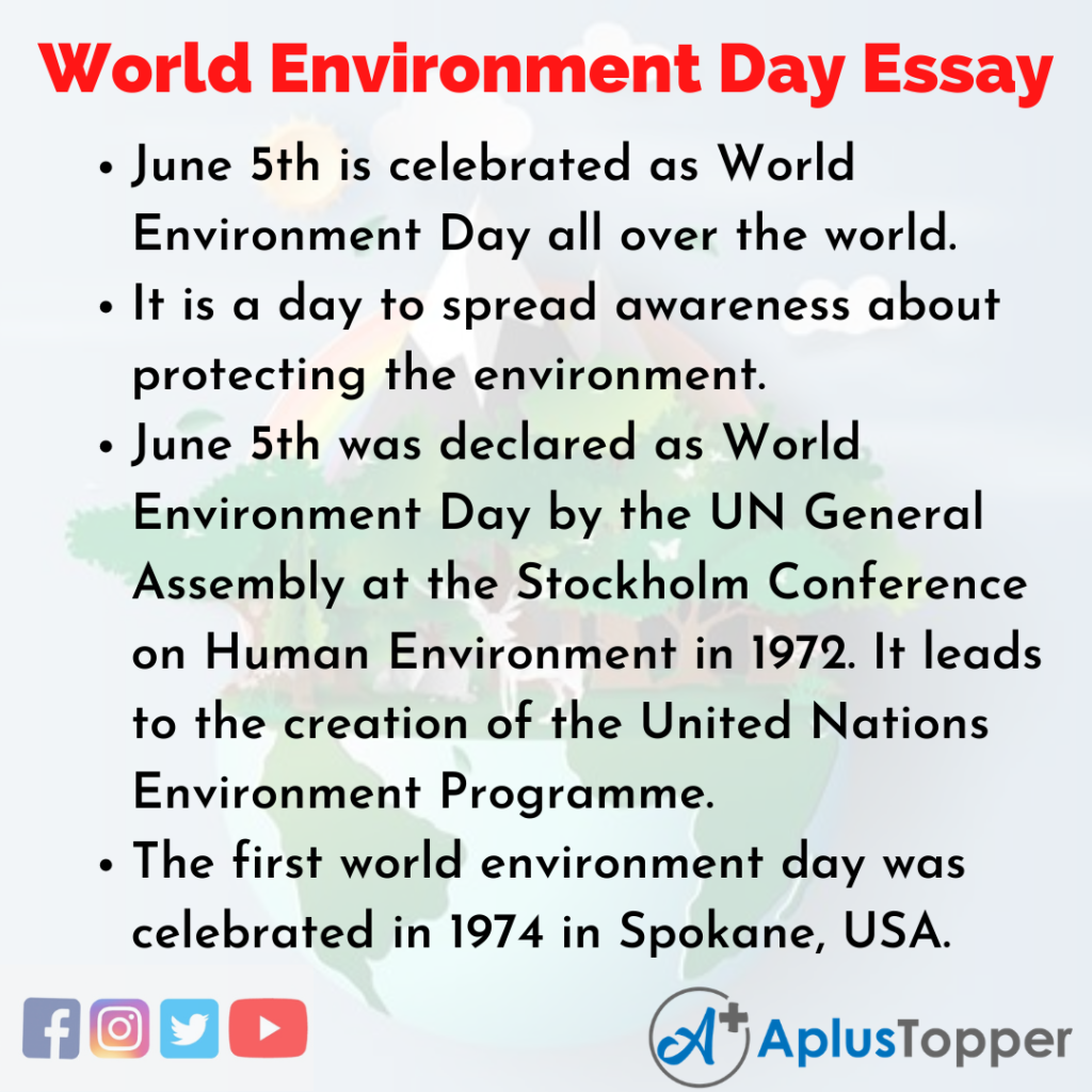 short essay on environment day