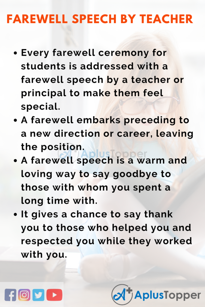 write a farewell speech to your teacher