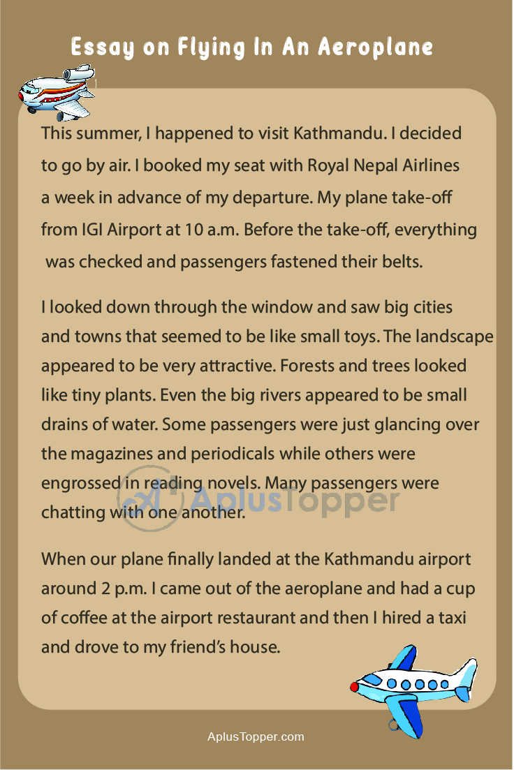 essay on aeroplane for class 6