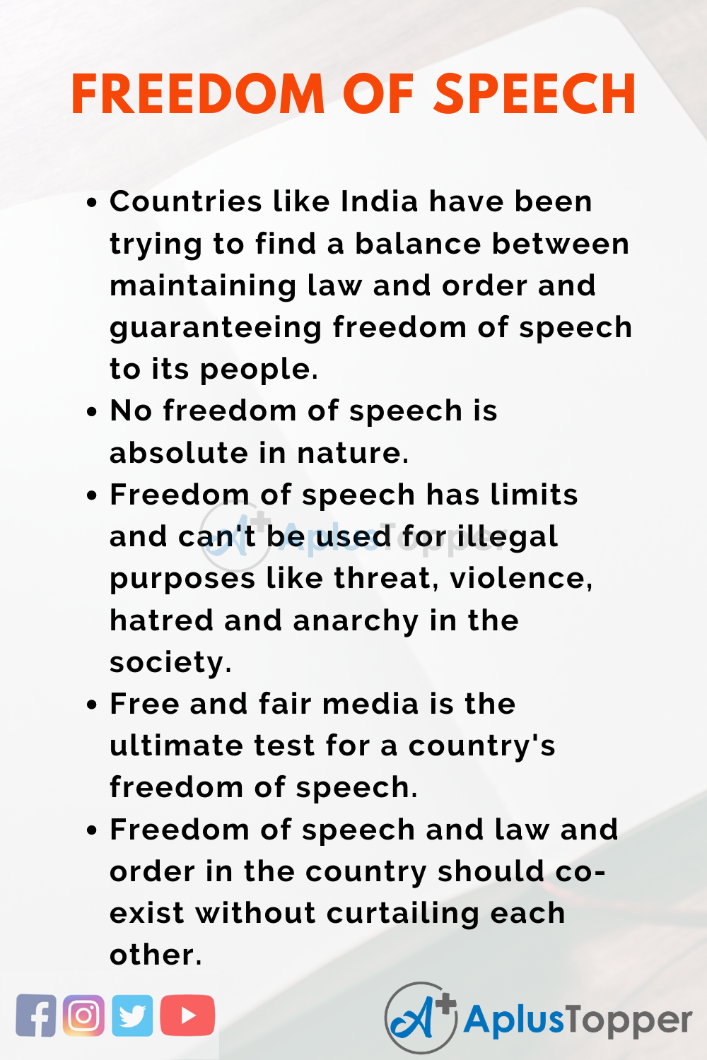 should there be limits to freedom of speech essay