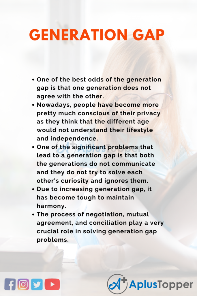 write a speech on generation gap