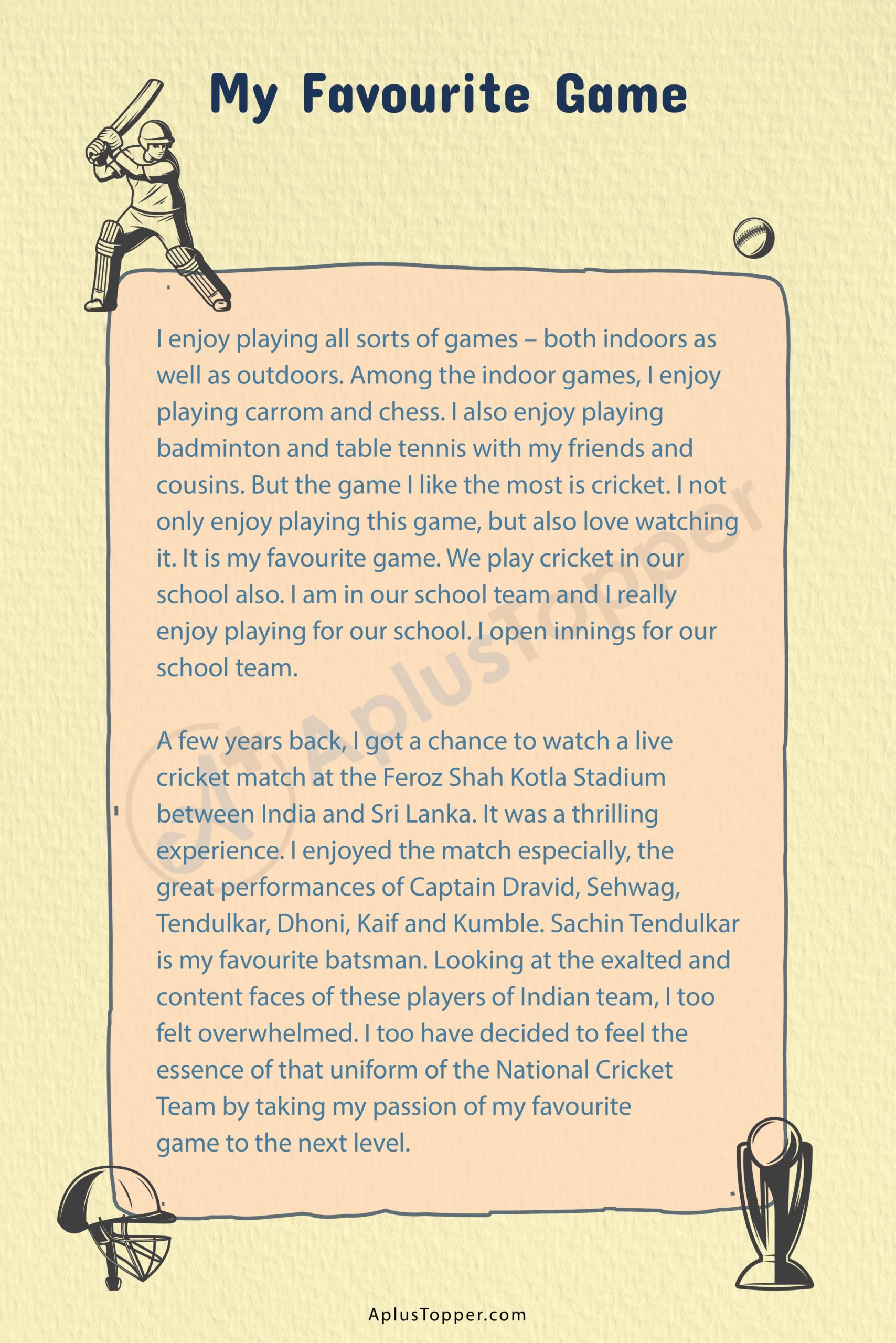 My Favourite Game Essay for Students and Children