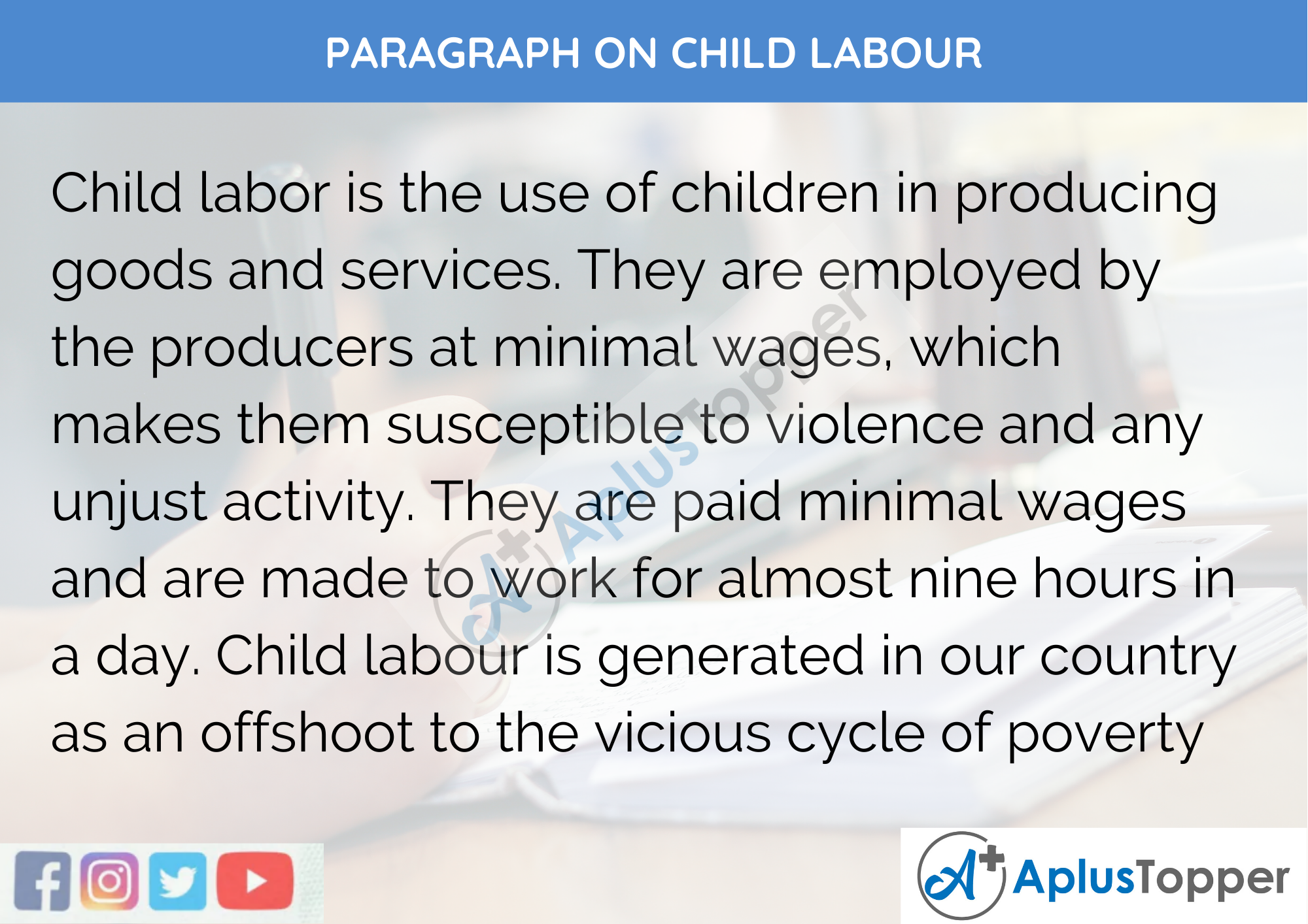 250 words essay on child labour