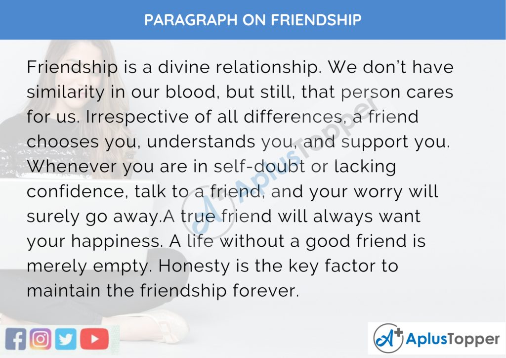 paragraph about friendship        <h3 class=