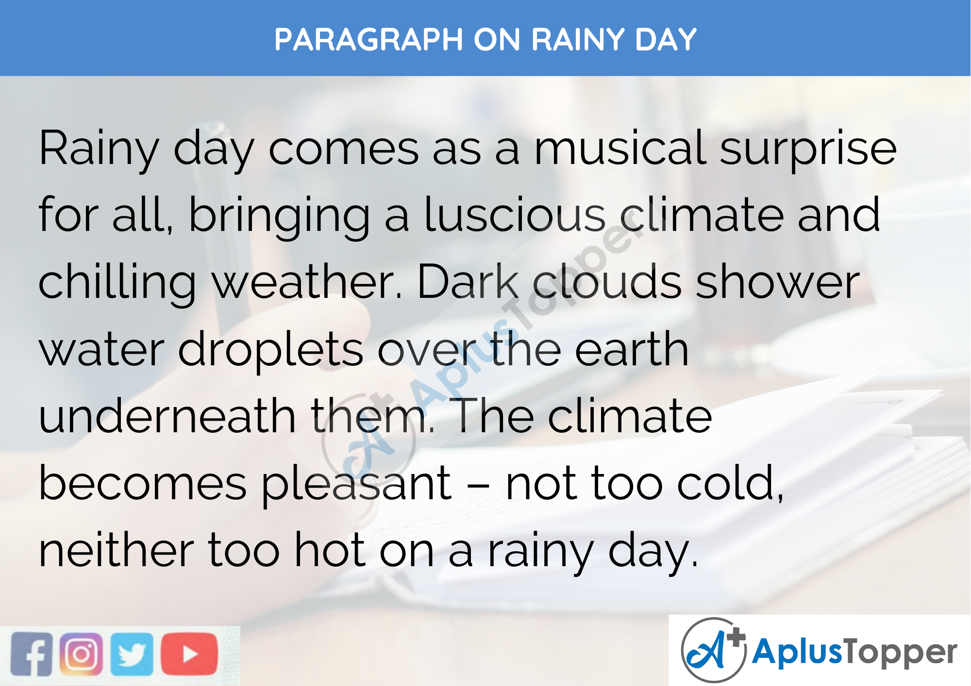 write essay on rainy day