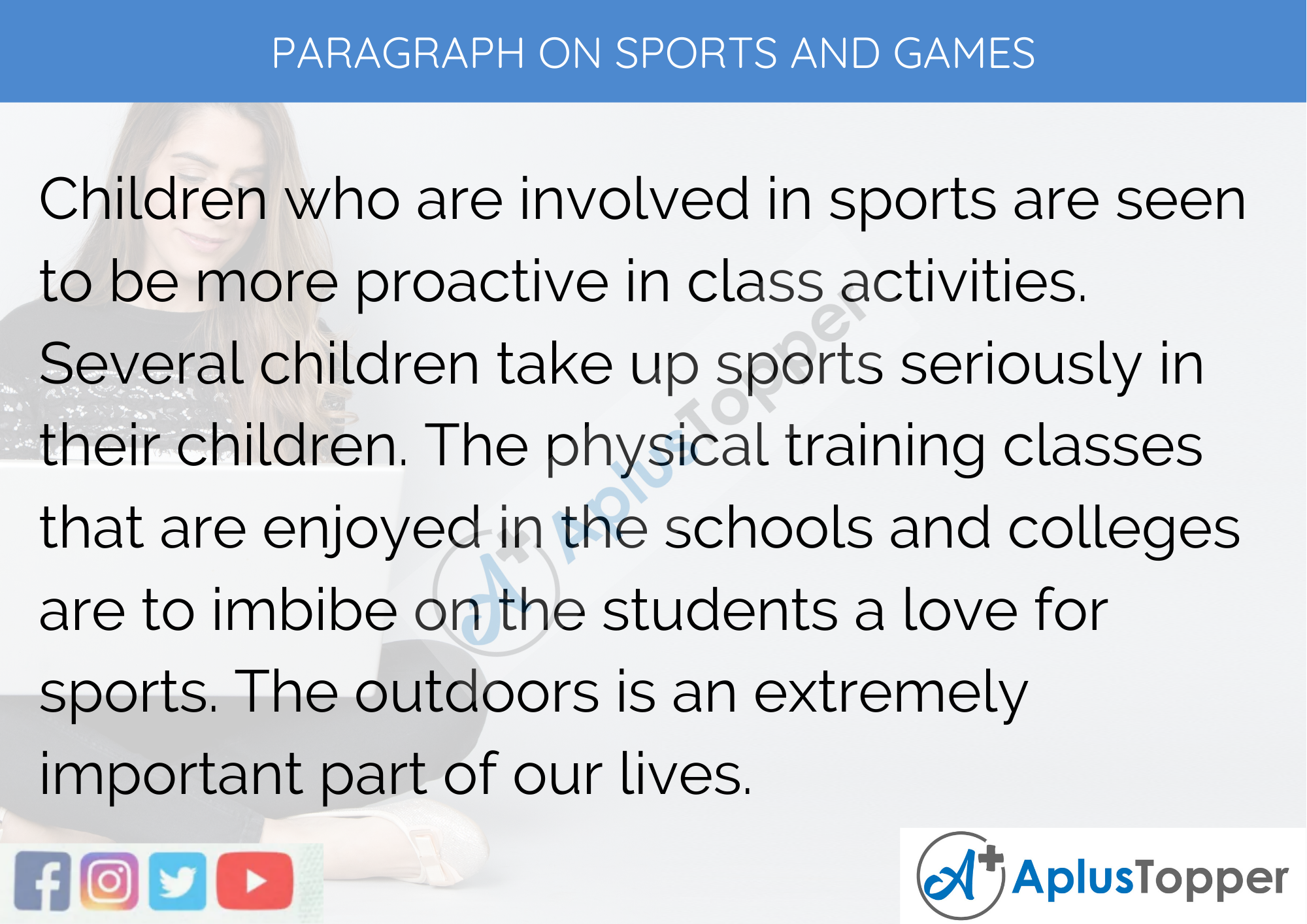 Paragraph On Sports and Games 100, 150, 200, 250 To 300 Words for Kids  Students and Children - A Plus Topper