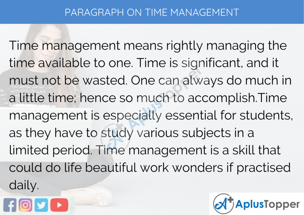 essay on time management 100 words