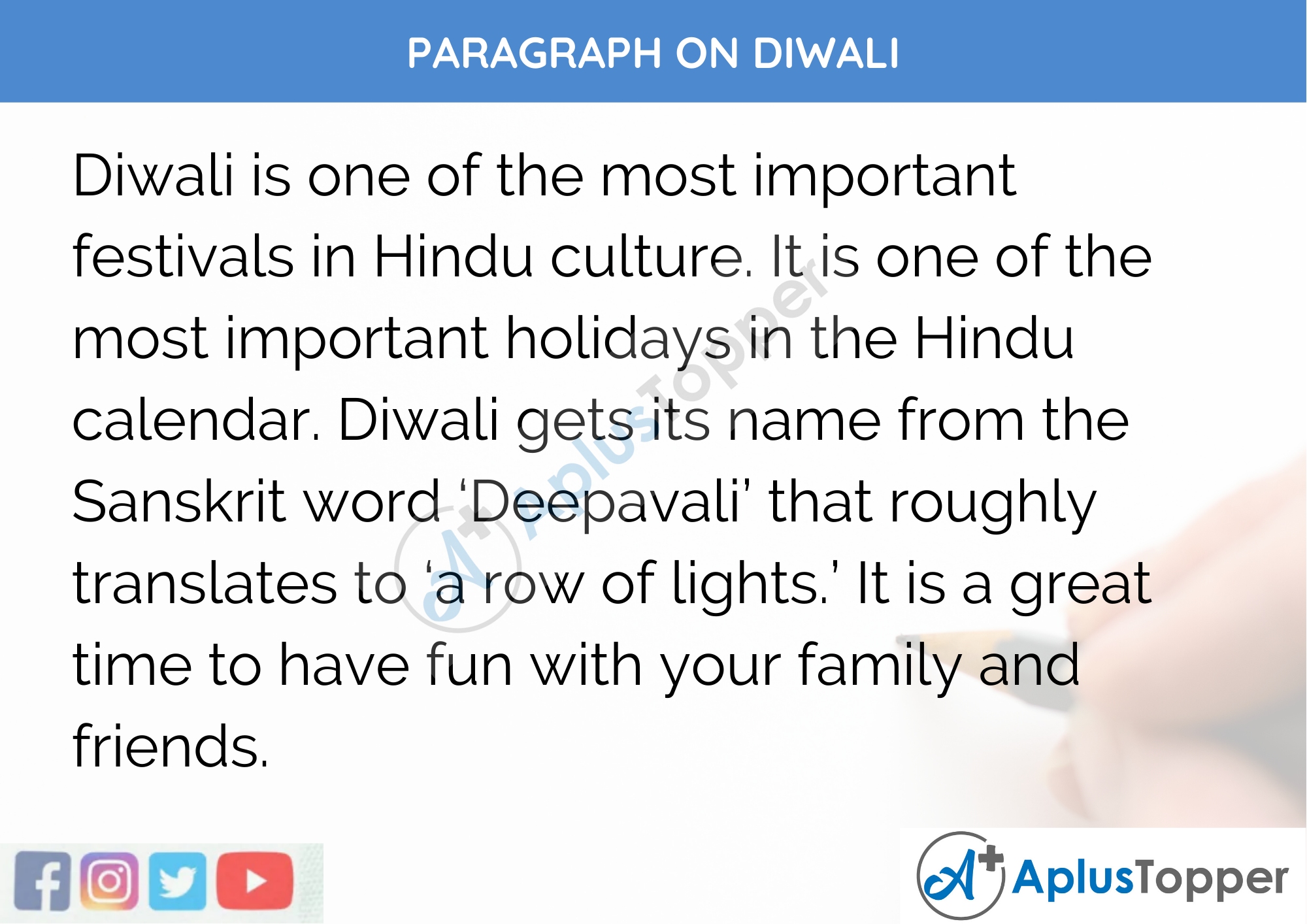 essay writing on diwali