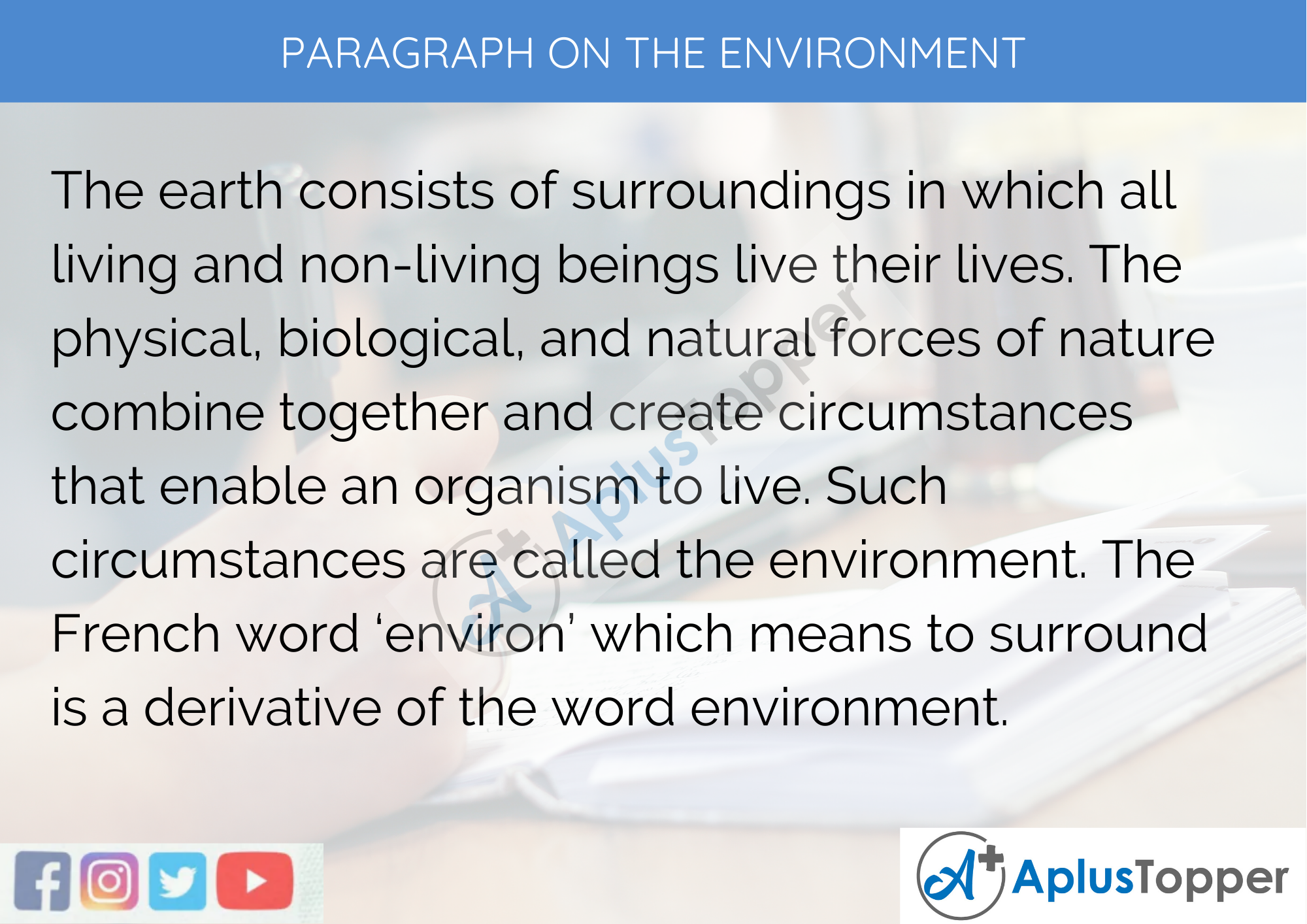 essay on environment of 300 words