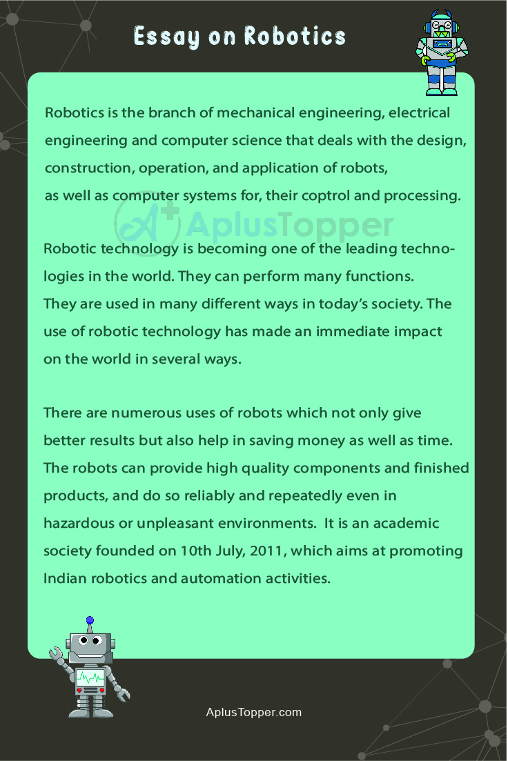 essay on robot for class 12