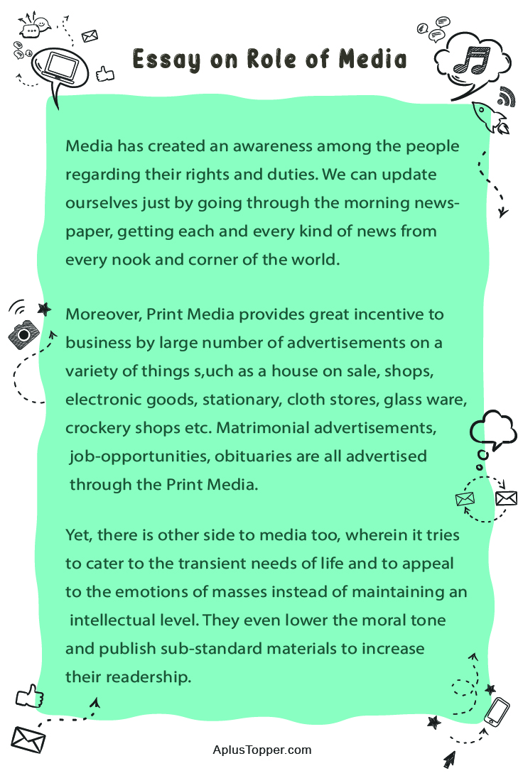 essay on media and its role