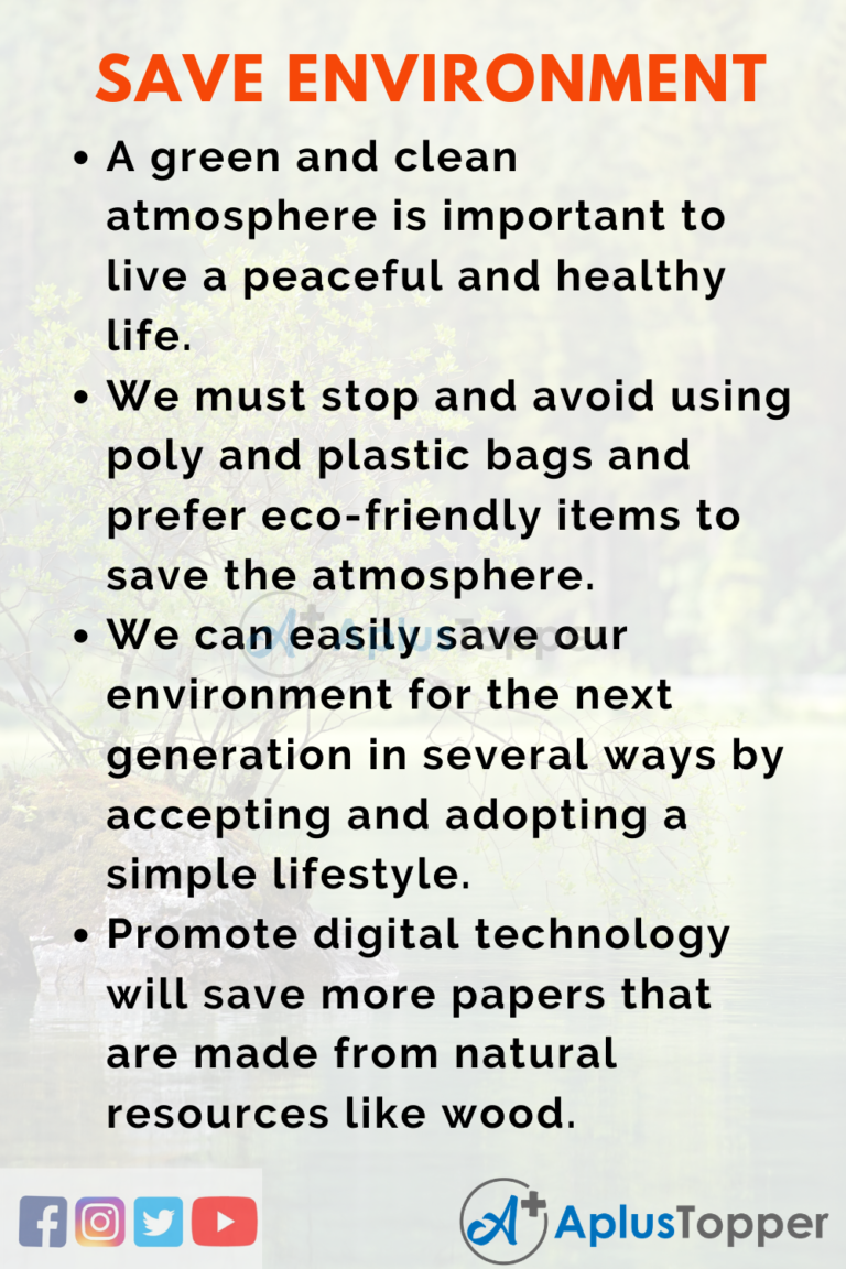 speech on saving of environment