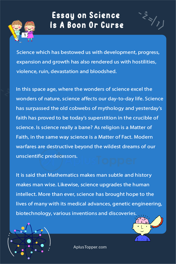 science boon or bane essay 150 words