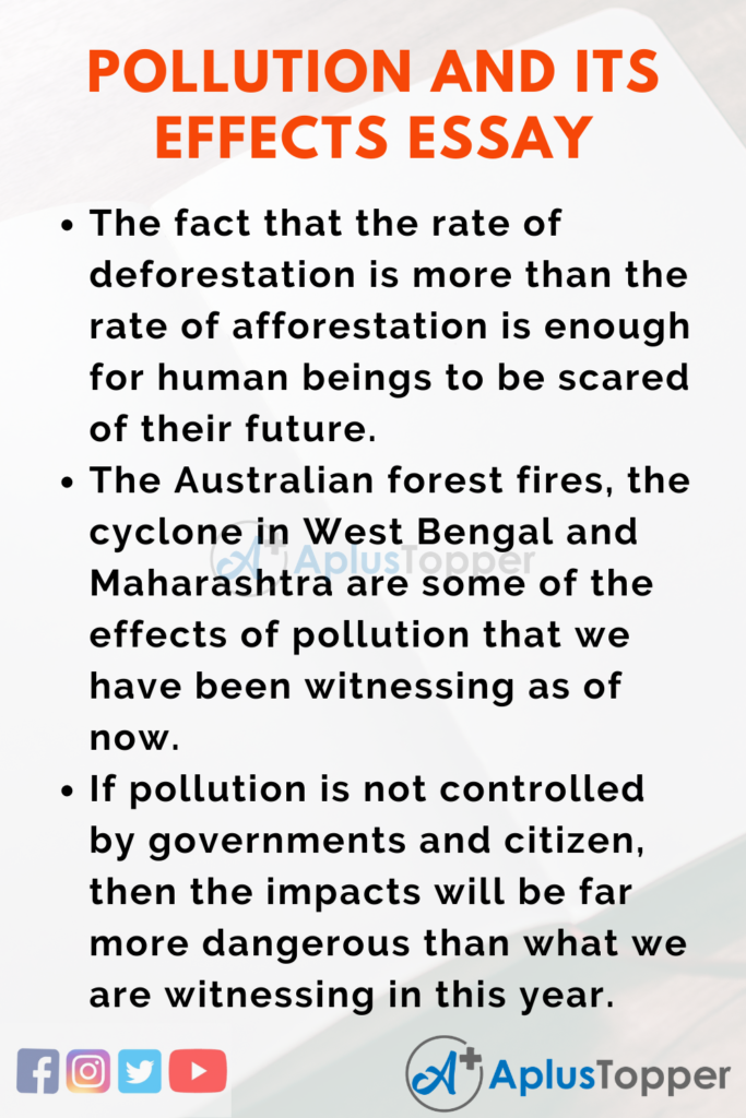 short essay on effects of pollution