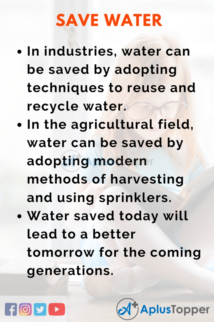 the speech about save water