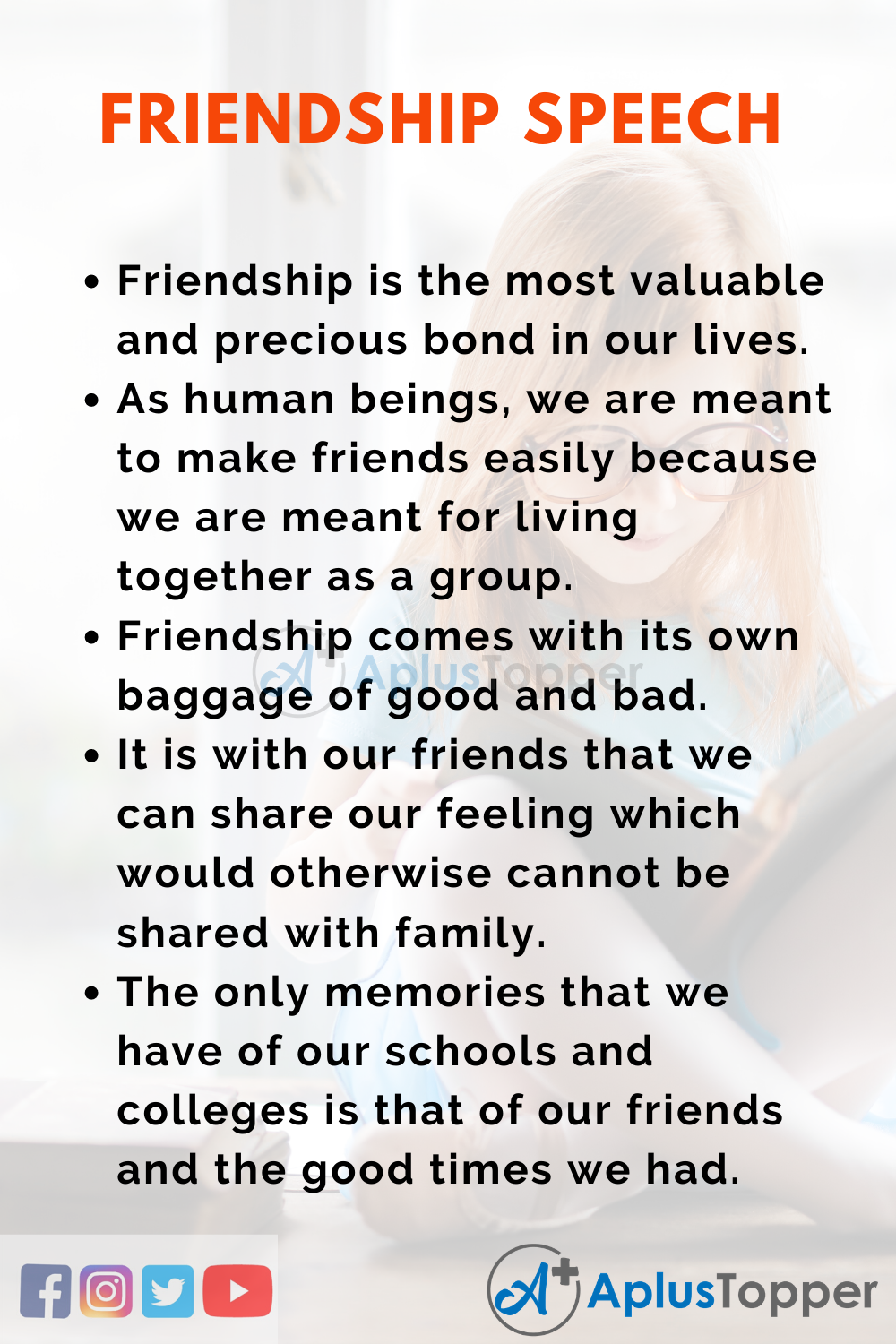 speech on friendship with quotes
