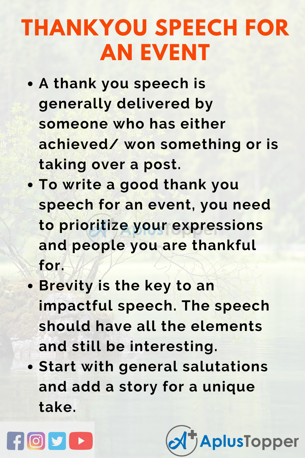 how to write a thank you speech for an event