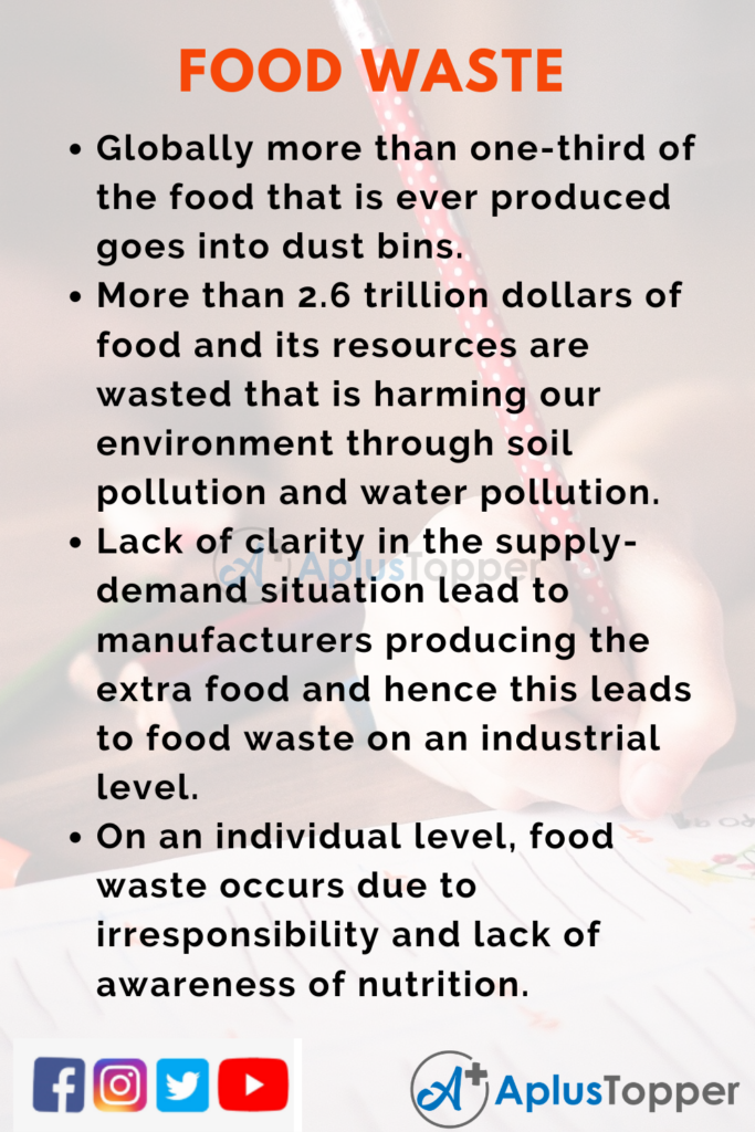 10 Lines on Food Waste for Students and Children in English - A Plus Topper