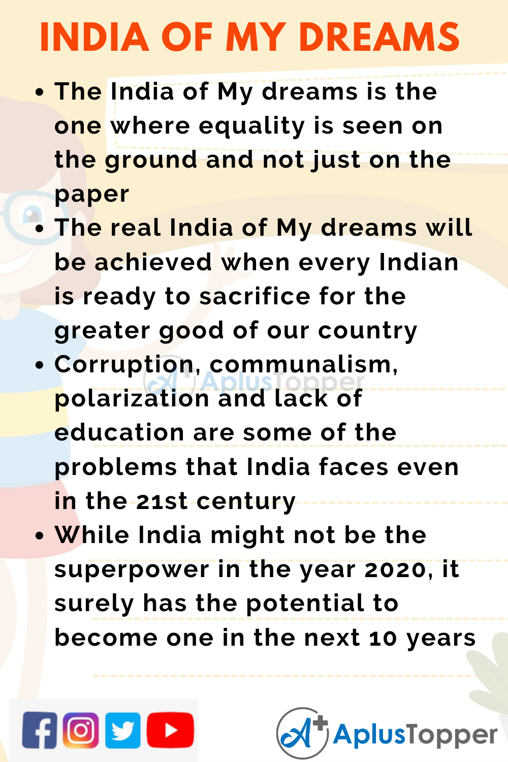 speech writing on india of my dreams