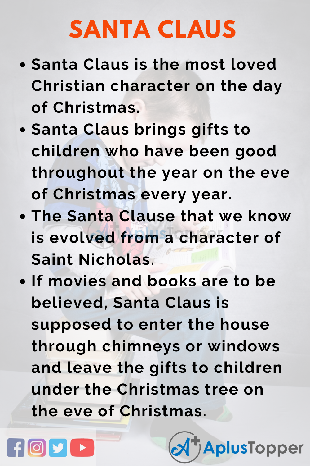 Abultar Hacer un nombre Física 10 Lines on Santa Claus for Students and Children in English - A Plus Topper