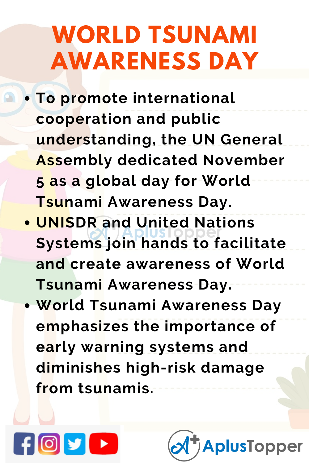 10 Lines on World Tsunami Awareness Day for Higher Class Students