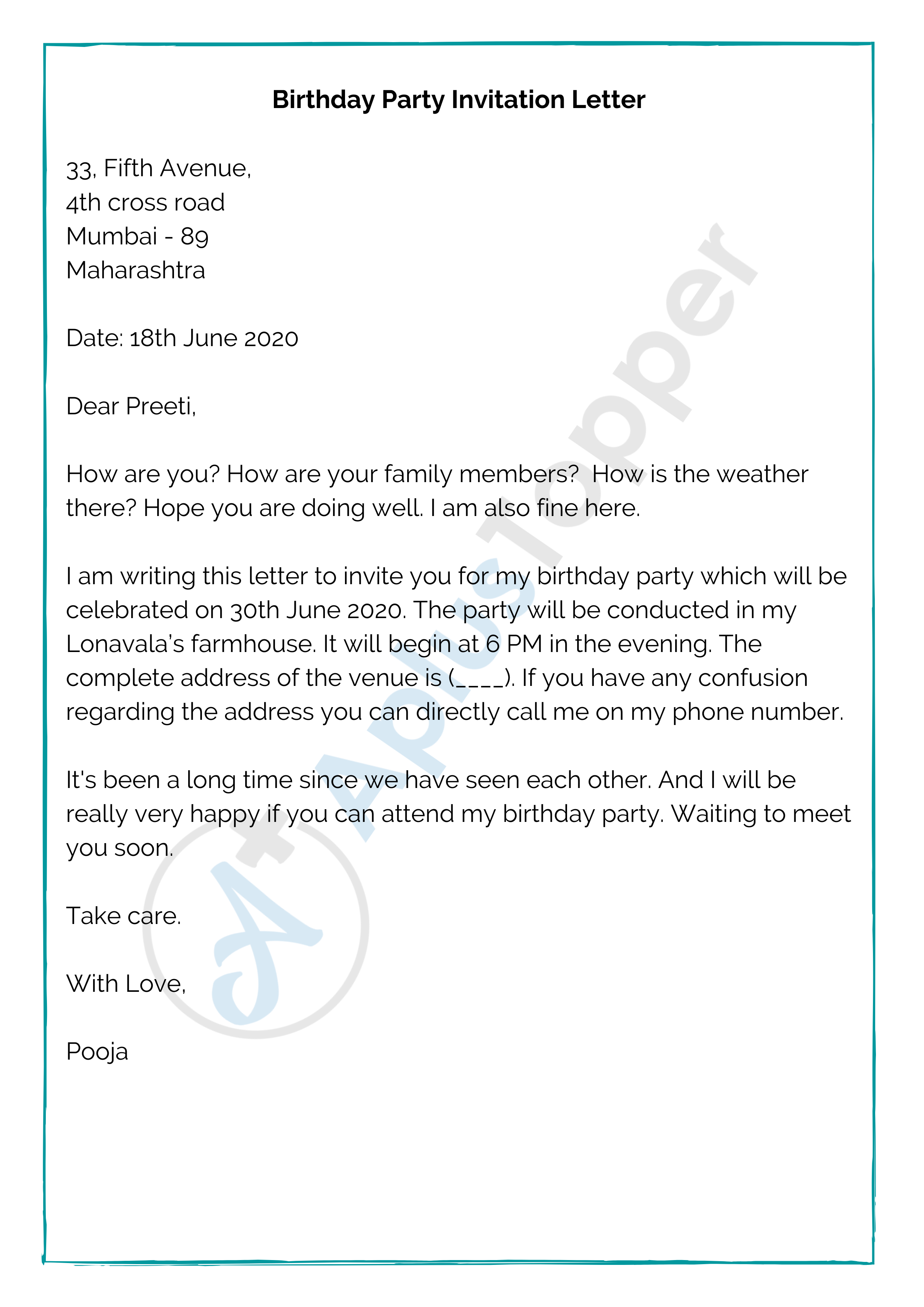 Informal Letter | Informal Letter Format, Examples and How To Write an