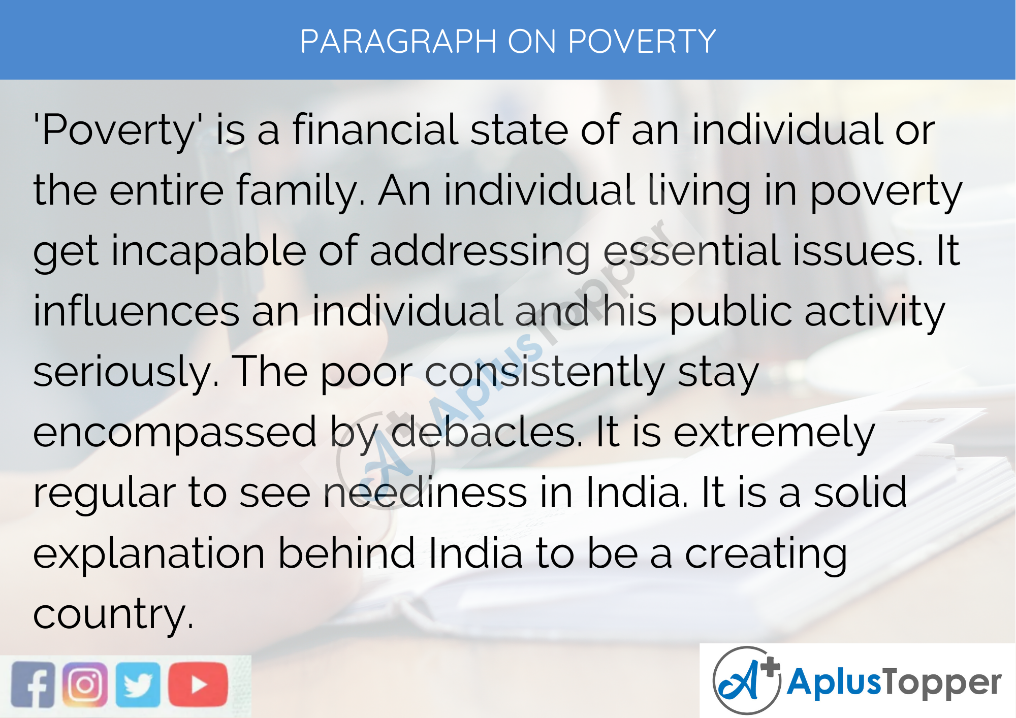 Paragraph On Poverty 100 Words For Classes 1 2 3 Kids 
