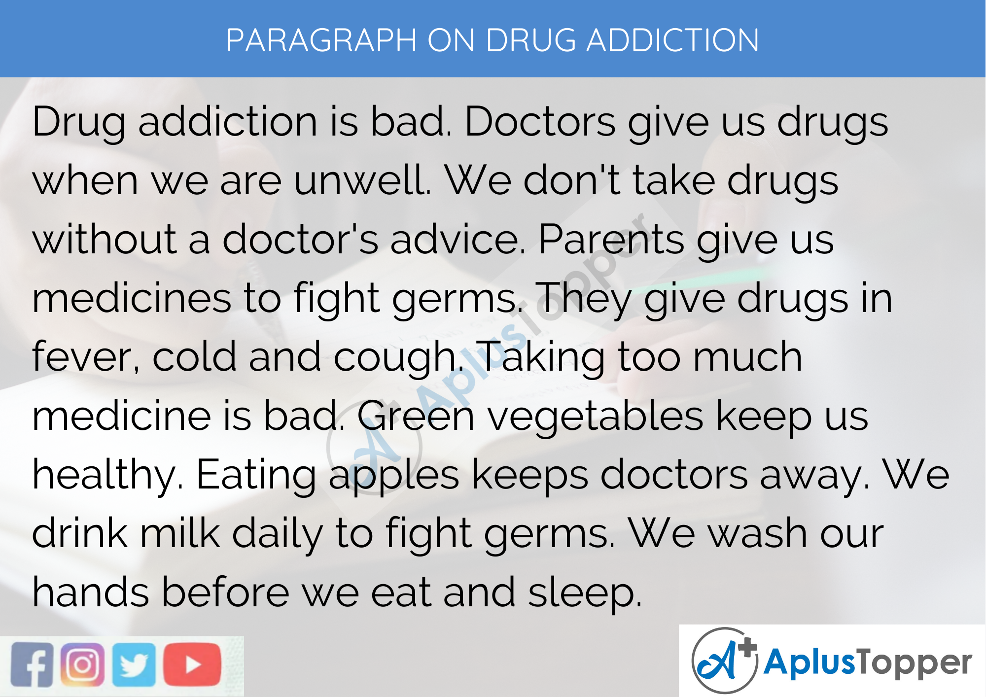 paragraph drug addiction essay in english for 10th class