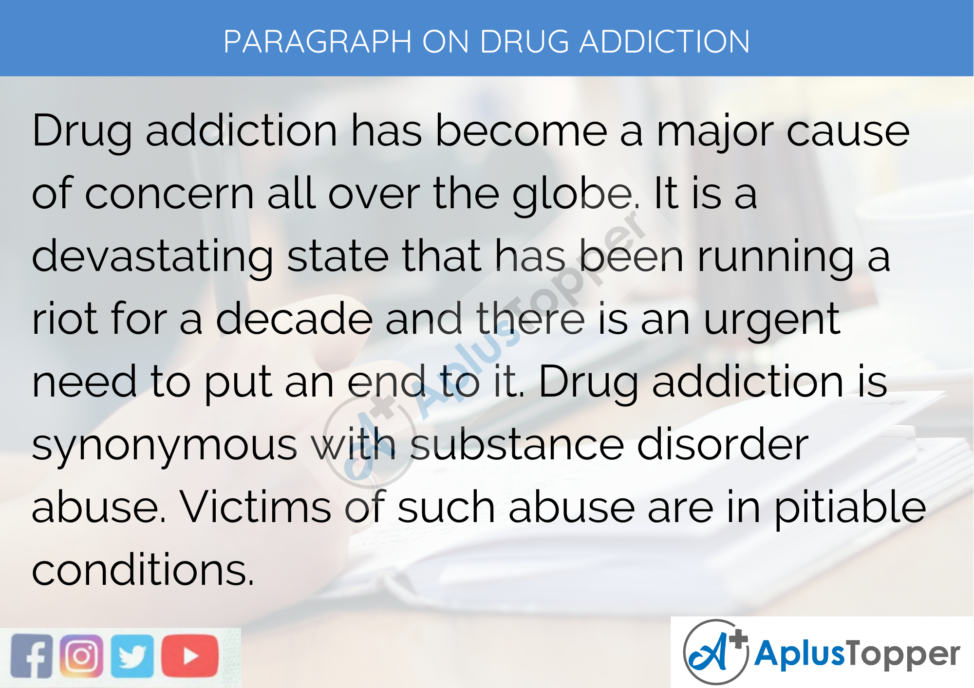 drug addiction essay paragraph