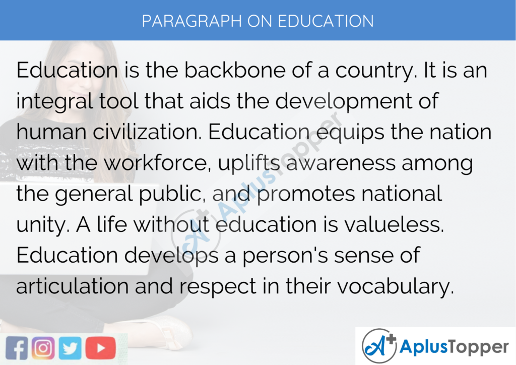 education writing on paragraph