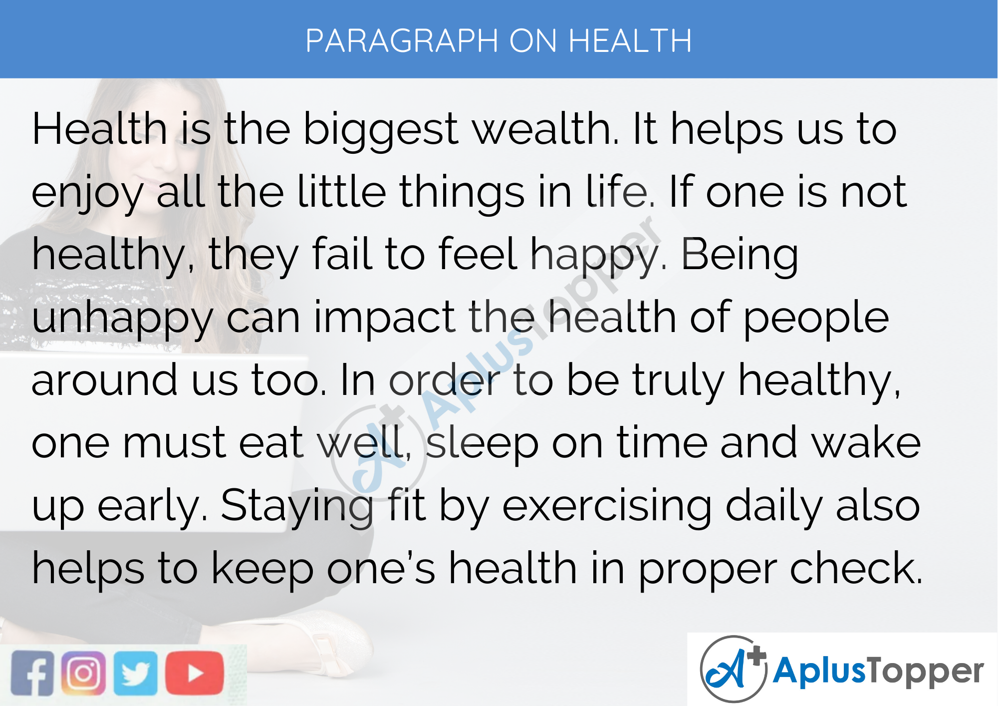 Paragraph On Health 100 150 0 250 To 300 Words For Kids Students And Children A Plus Topper
