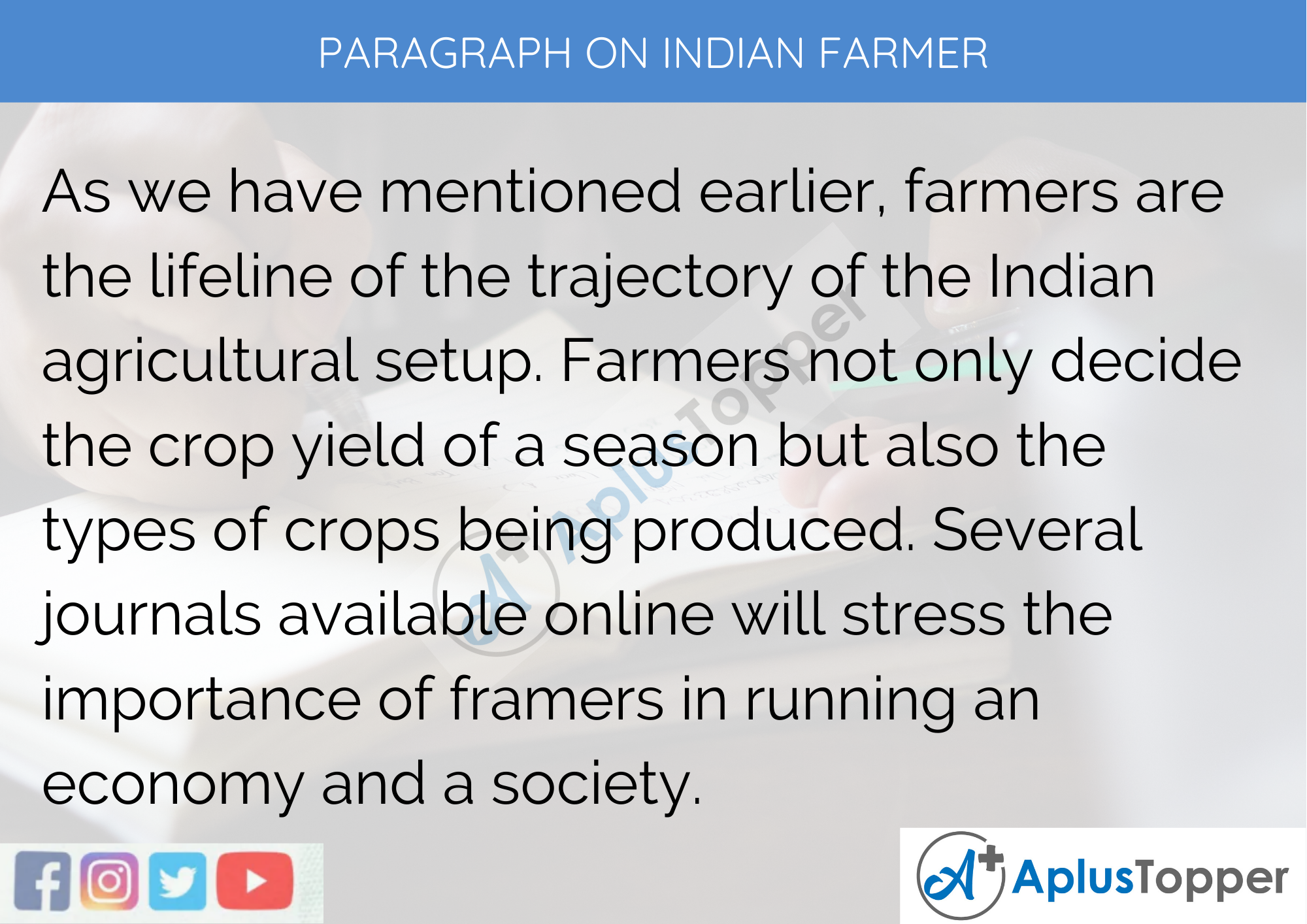 the indian farmer essay in english