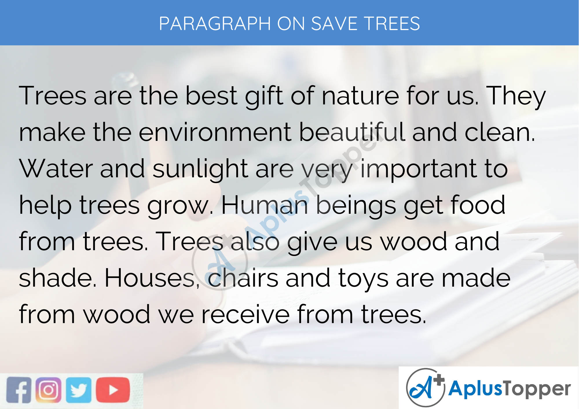 write essay on grow more trees