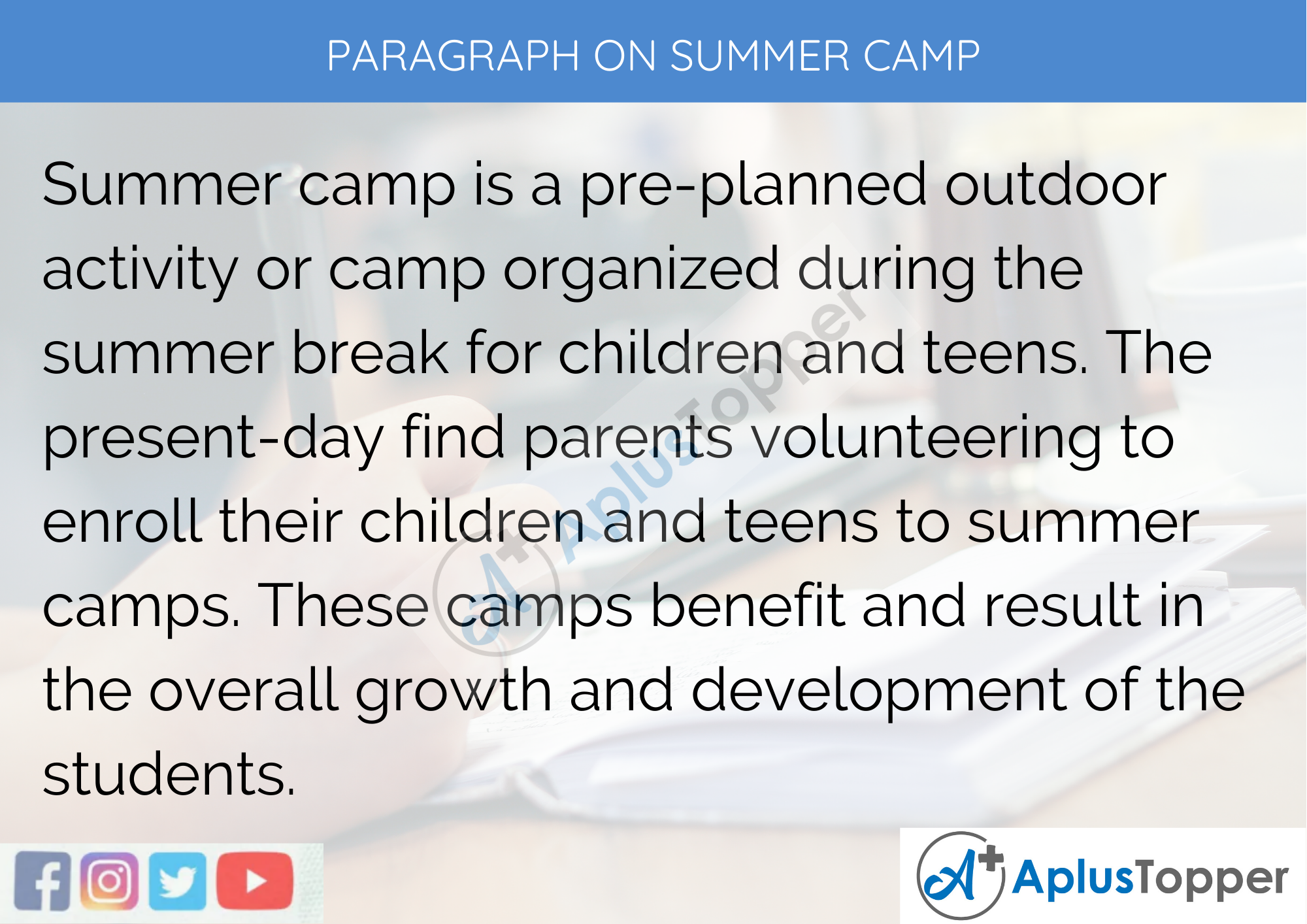 common app essay about summer camp