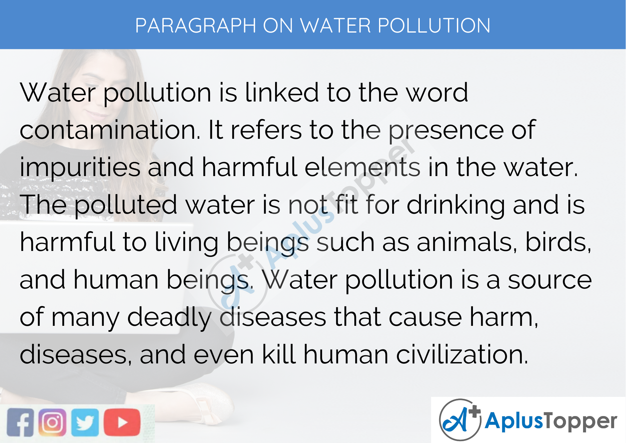 Paragraph On Water Pollution 100 150 200 250 To 300 Words For Kids Students And Children A Plus Topper