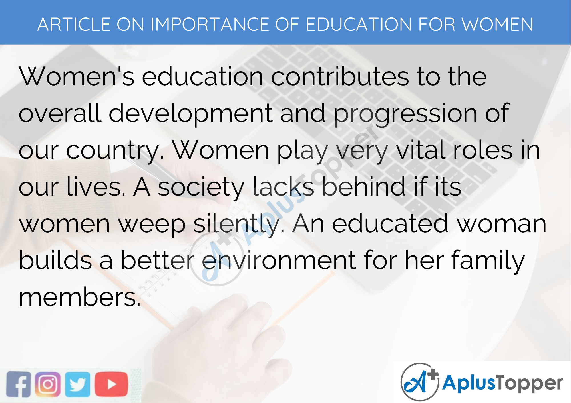 write an article on women's education